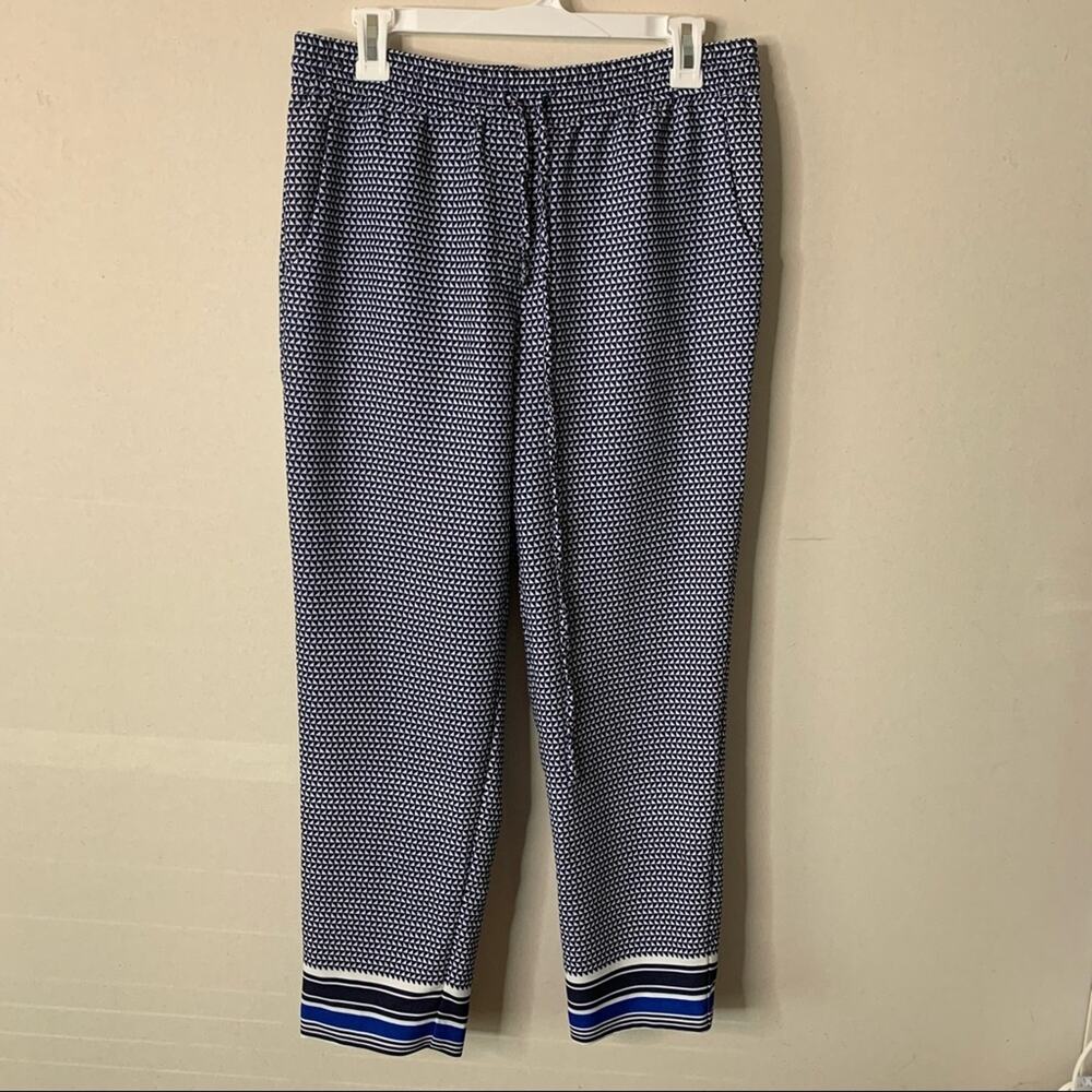 JCrew Factory Drapey Drawstring Pull On Pants Blu… - image 1